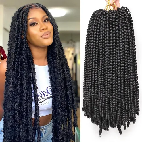 Miniatura 41 de Xtrend - Cabello trenzado de ganchillo con rizos de resorte, color rojo cobrizo, 12 pulgadas, para rizos de mariposa de imitación, extensiones