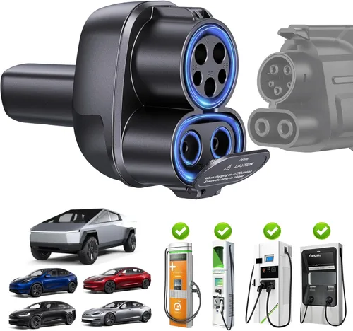 Miniatura 8 de Adaptador de carga J1772 a Tesla, adaptador de cargador EV de 80A 250V para Tesla Model S/3/X/Y/Cybertruck, compatible con cargadores J1772 de nivel