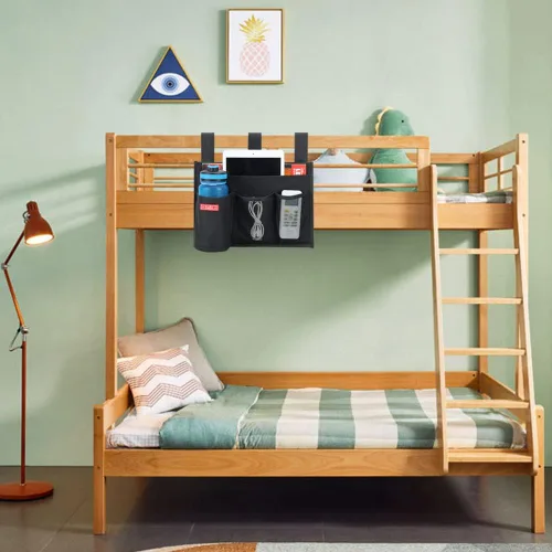 Miniatura 7 de Zafit Organizador colgante para mesita de noche, organizador de almacenamiento para revistas, teléfono, control remoto (4 bolsillos, negro)