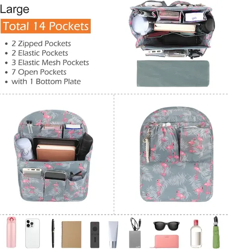 Miniatura 3 de Surblue Organizador de mochila con forro de inserción para colgar mochila de viaje y bolsillo de inserción, divisor de alta capacidad, organizador
