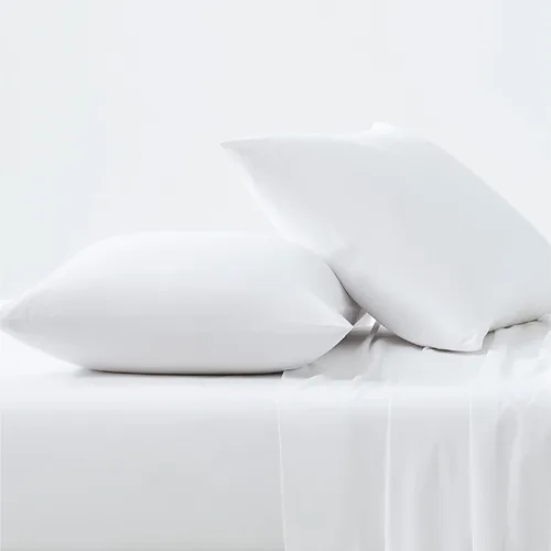 Miniatura 4 de Linen Closet Juego de 2 fundas de almohada de algodón orgánico de lujo de 144 hilos, color blanco ártico