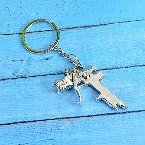Miniatura 6 de Acxico Llavero de pistola de agua con pintura en aerosol, accesorios unisex, regalo para niños, Blanco