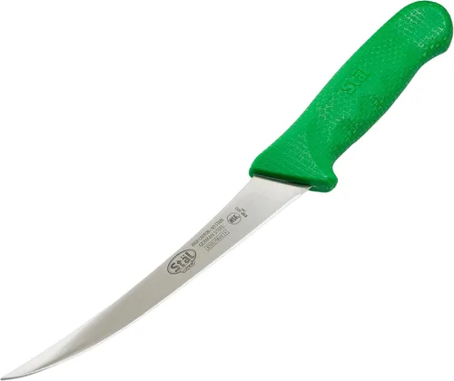 Miniatura 4 de Winco KWP-60G Stäl - Cuchillo de deshuesar para cubiertos con sello de 6 pies, hoja de acero inoxidable flexible, mango de plástico verde