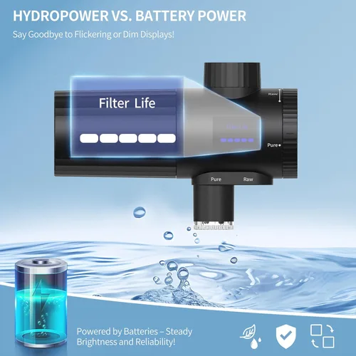 Miniatura 4 de HOMELODY 3.0 Filtro de agua para fregadero - Filtro de agua de montaje en grifo con pantalla LED mejorada, 3000-4000L. Filtro de agua de grifo