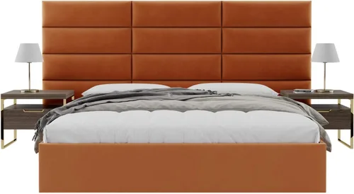 Miniatura 75 de Vänt - Paneles tapizados de cabecera para montar en la pared, diseño Isabelle, 60 x 23 pulgadas, configuración de 4 paneles individuales, Cuero