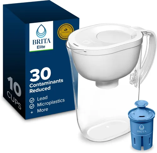 Miniatura 14 de Brita Jarra de agua, filtro Metro Elite, elimina el 99% del plomo, incluye 1 filtro, capacidad para 6 tazas, color blanco