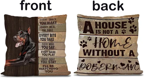 Miniatura 2 de Knibeo Doberman - Fundas de almohada reversibles de 18 x 18 pulgadas, regalos para mujeres y hombres, decoración para amantes de los perros, funda