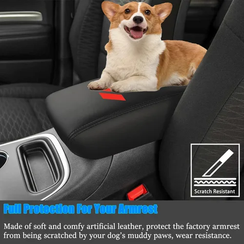 Miniatura 5 de Funda para reposabrazos de automóvil Dodge Durango 2011-2020, fundas de almohadilla de consola central, resistente a los arañazos, protector