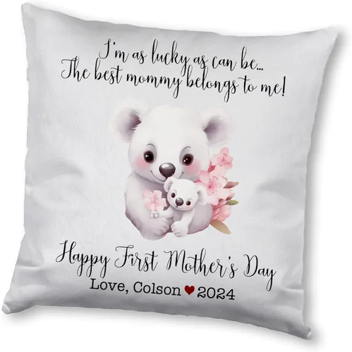 Miniatura 9 de Happy Mother's Day Koala Design, First Mother's Day Custom Pillowcase, Personalized Mother's Day Pillowcase, Gift for Mom, Home Decor