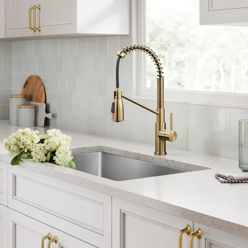 Miniatura 7 de Kraus Coda - Grifo de cocina de estilo comercial de una sola manija con 2 funciones, extraíble hacia abajo, en acero inoxidable sin manchas