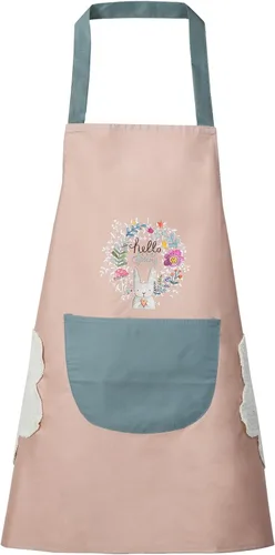 Miniatura 16 de DILLMAN Delantal de cocina para mujer con bolsillos para limpiar las manos, bolsillo grande, limpieza a mano, impermeable para cocinar y hornear