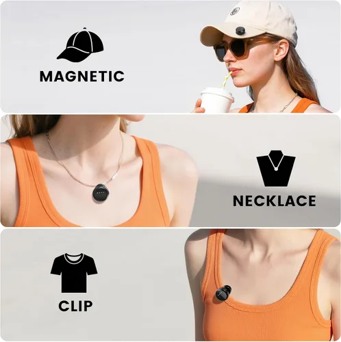Miniatura 7 de Micrófonos Lavalier inalámbricos para iPhone/Android/iPad, mini micrófonos con reducción de ruido, 2.4 GHz, clip magnético, micrófonos de solapa