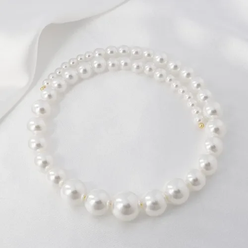 Miniatura 5 de MUYAN Collar redondo de perlas de imitación para mujer, gargantilla abierta de perlas, color blanco