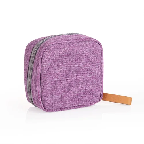 Miniatura 10 de Bolsa de cosméticos media luna Hekyip, neceser de maquillaje para viajes, neceser impermeable portátil para niñas y mujeres, pequeña (TODO NEGRO)