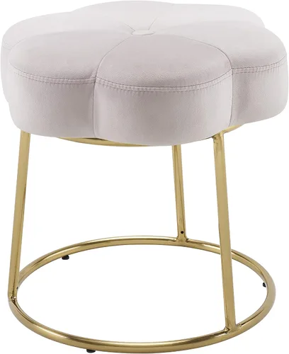 Miniatura 23 de Linon Talulah - Taburete decorativo y tocador verde claro y dorado