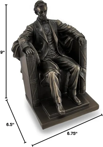 Miniatura 5 de Veronese Design Things2Die4 sentado Abraham Lincoln Estatua escultural histórica bronceada