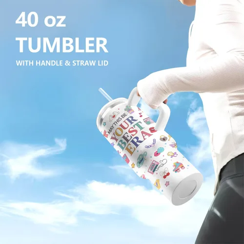 Miniatura 6 de 40Oz Tumbler for Singer Fans Perfect Music Fan Gifts for Women Best Era Stainless Steel Tumblers Cup with Handle Birthday X-mas Gifts for Girls