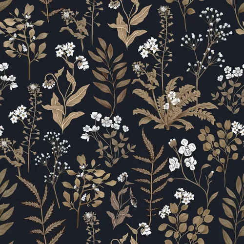 Miniatura 16 de Abyssaly Papel Tapiz Negro y Dorado Papel Tapiz Floral Oscuro Despegar y Pegar Papel Tapiz Vintage de Hojas Papel de Contacto Removible Autoadhesivo
