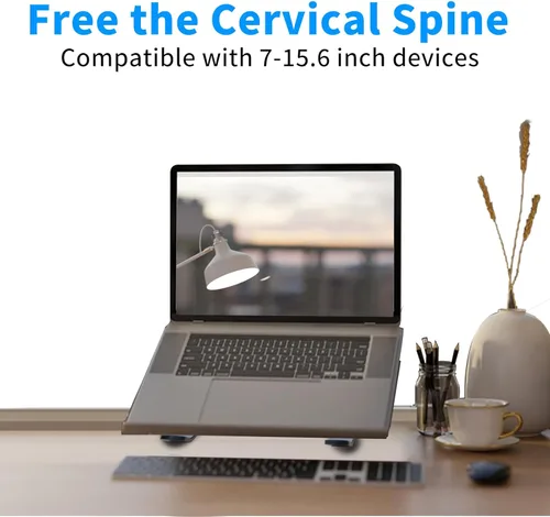 Miniatura 4 de Soporte para Portátil para Escritorio, Diseño Ergonómico Ajustable de Aluminio Plegable y Portátil Soporte para Computadora, Compatible con MacBook