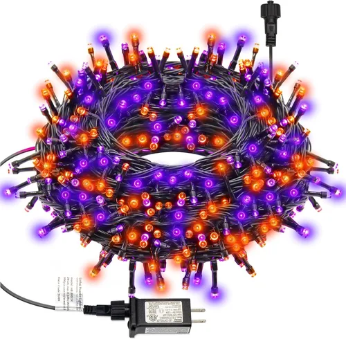 Miniatura 9 de LJLNION Guirnalda de 300 luces LED para exteriores e interiores, luces de Navidad extralargas de 98.5 pies, 8 modos de iluminación, luces de hadas