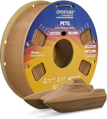 Miniatura 34 de OVERTURE - Filamento PETG de 1/16 de pulgada (1.75 mm) para impresora 3D y FDM, bien enrollado, duradero, carrete de 4.4 libras, dureza firme