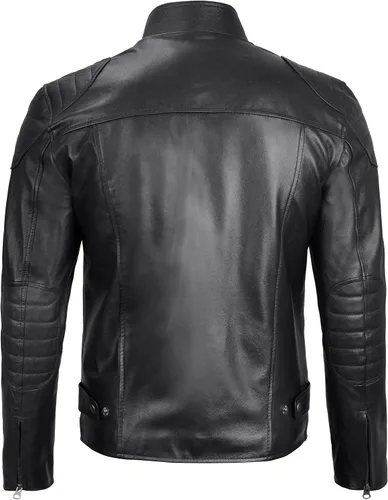 Miniatura 5 de fjackets Chaquetas de cuero real Cafe Racer para hombre, estilo atemporal y artesanía inigualable