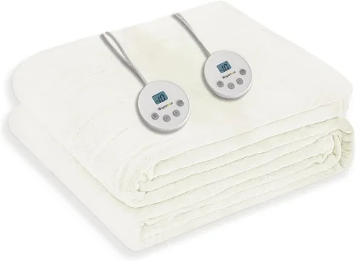 Miniatura 27 de Wapaneus Manta térmica eléctrica con bolsillo para los pies, con 10 niveles de calefacción y 4 ajustes de temporizador, 4 horas de apagado