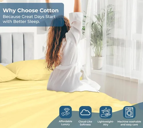 Miniatura 59 de Royale Linens Sábana encimera de tamaño individual XL 100% Algodón Orgánico – Super suave – Sábanas superiores de percal – Sábana encimera