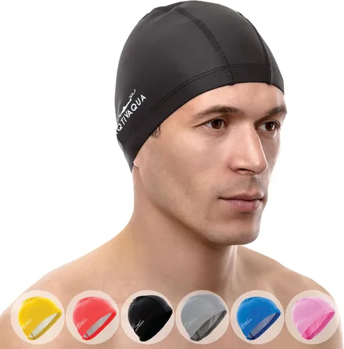 Gorro de natación de Spandex con capa protectora // Gorro de natación cómodo para mujeres, hombres, adultos y niños
