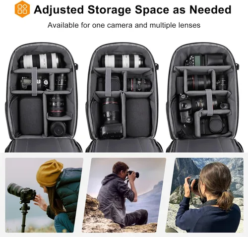 Miniatura 2 de MOSISO Mochila para cámara, DSLR/SLR/SLR/sin espejo, mochila de fotografía de acceso completo, bolsa impermeable para cámara con soporte