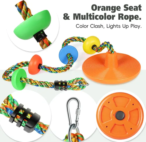 Miniatura 7 de ZNCMRR Columpio de árbol para niños Columpio de cuerda para árbol Cuerda de escalada para niños Columpios de disco resistentes para niños Accesorios