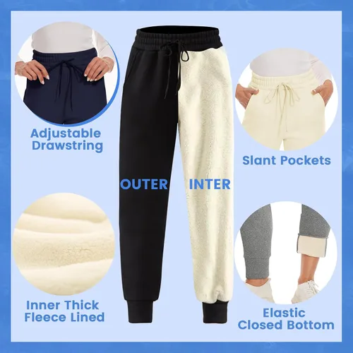 Miniatura 3 de GAYHAY Leggings con forro polar para mujer Pantalones de yoga cálidos de invierno de cintura alta para entrenamiento, control de abdomen, leggings