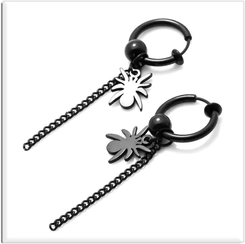 Miniatura 5 de Xusamss Punk Jewelry - Pendientes colgantes de acero inoxidable con bisagras de araña larga