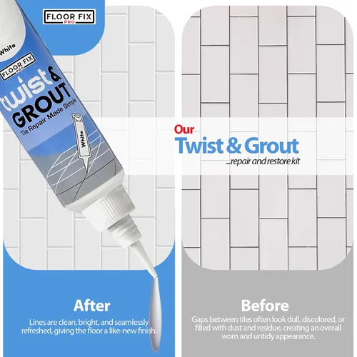 Miniatura 3 de Floor-Fix Pro Twist & Grout Kit de reparación – Reparación de lechada impermeable premezclada & Alternativa de bolígrafo de pintura de lechada