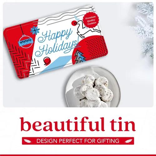Miniatura 8 de David's Cookies Winter Wonderland Pecan Meltaways Tin - Paquete de galletas gourmet de Navidad para la familia y los amigos - Deliciosas y suaves