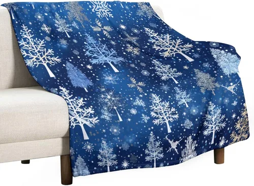 Miniatura 28 de Elegante manta de Navidad con diseño de ciervos y bayas rojas y verdes, diseño de renos de invierno, con diseño de ciervos y bayas rojas, manta