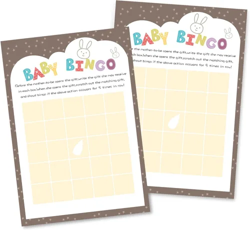 Miniatura 6 de OLOUTAB Juegos de Baby Shower para Niño o Niña - Juego de Vientre de Cerveza o Barriga de Bebé (50 Tarjetas), De Género Neutral, Papel Grueso