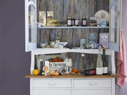 Miniatura 6 de CiCiwind Papel tapiz de madera azul púrpura para despegar y pegar, papel tapiz de madera sintética, película de vinilo decorativa, rollo de cajón