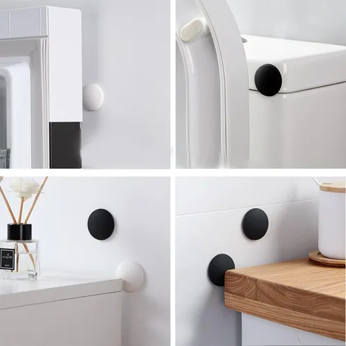 Miniatura 6 de 2 topes de silicona marrón para puerta, autoadhesivos, para cocina, dormitorio, protectores de pared de 1.57 pulgadas de diámetro