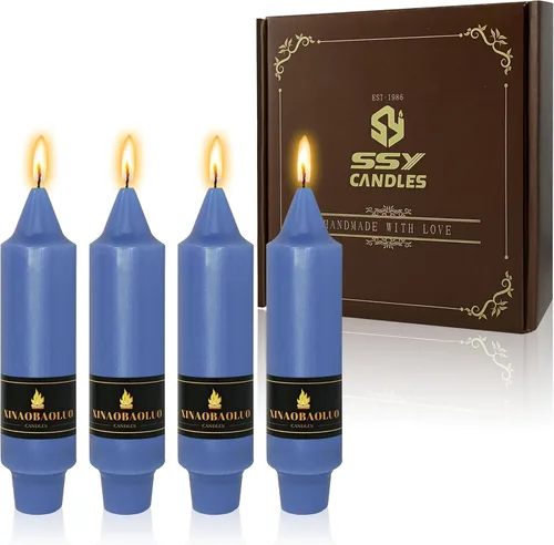 Miniatura 25 de Candelabros cortos de 5 pulgadas con velas cónicas verde oscuro, 4 piezas para cena, hogar, boda, fiesta, decoración