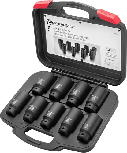 Miniatura 9 de Powerbuilt 648635 - Juego de 4 piezas de tuercas de eje de 1.181 in, 1.260 in, 1.339 in, 1.417 in, herramientas para quitar tuercas de eje de rueda