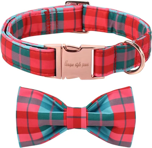 Miniatura 30 de Unique style paws Collar de perro para el día de San Valentín con lazo de flores, collar de cachorro de corazón azul, el mejor regalo para niños