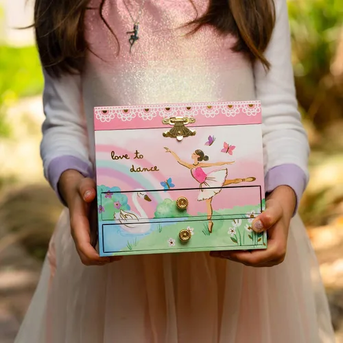 Miniatura 6 de Jewelkeeper Caja de música y juego de joyas de bailarina para niñas pequeñas, 3 regalos de bailarina para niñas, joyero musical de bailarina