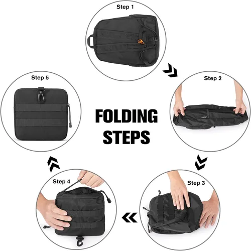 Miniatura 5 de G4Free Mochila ligera plegable de 30L para viajes de senderismo, mochila plegable resistente al agua para hombres y mujeres (negro)