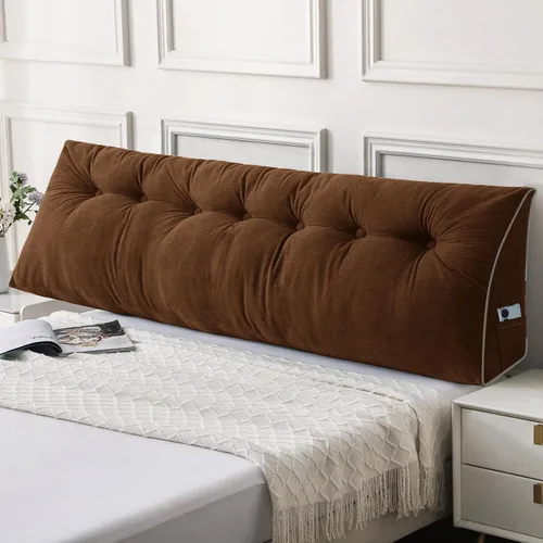Miniatura 9 de Sasttie - Almohada de cabecero completa, almohada de cuña para cabecero para sentarse en la cama, cojín triangular de apoyo para la espalda