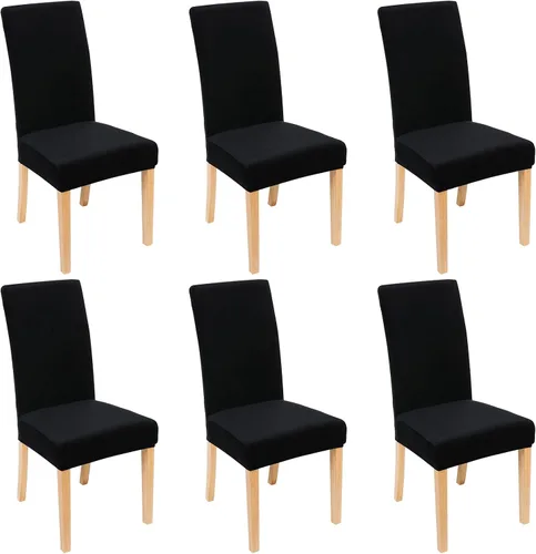 Miniatura 9 de smiry - Fundas para sillas de comedor de terciopelo elástico y suave, extraíbles, Terciopelo, Beige