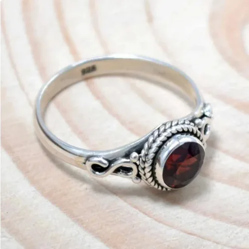 Miniatura 5 de Christmas Day Gifts Ring, Garnet ring, Solid 925 Silver Ring, Unique Design Ring, Statement Ring, Best Mother Gifts, Artisan Jewelry, Garnet