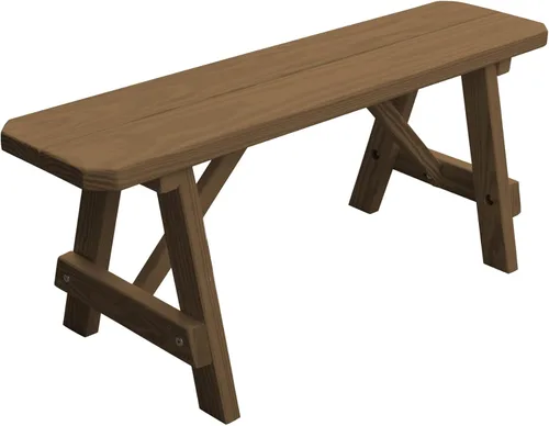 Miniatura 3 de Furniture Barn USA Banco tradicional de pino tratado a presión de 2 pies, tinte de cedro