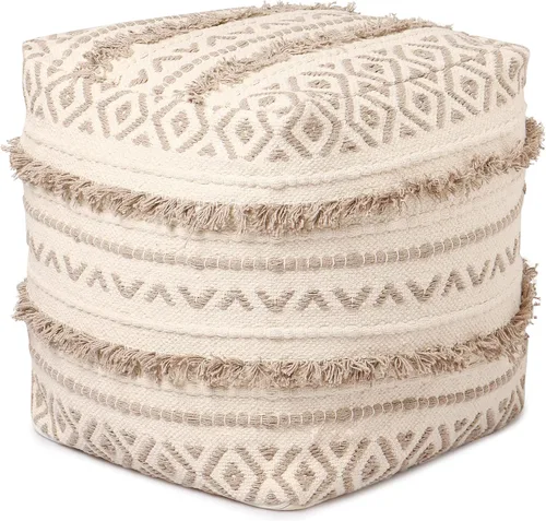 Miniatura 19 de REDEARTH · Puf acolchado otomano con relleno texturizado, cubo de almacenamiento, puf de asa, reposapiés para sala de estar, dormitorio, guardería