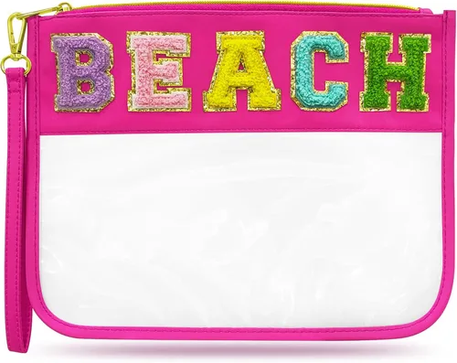 Miniatura 17 de Bolsa de viaje transparente con cremallera de chenilla, bolsa de maquillaje de nailon, bolsa de maquillaje de preparación, bolsa de aseo Bocadillos